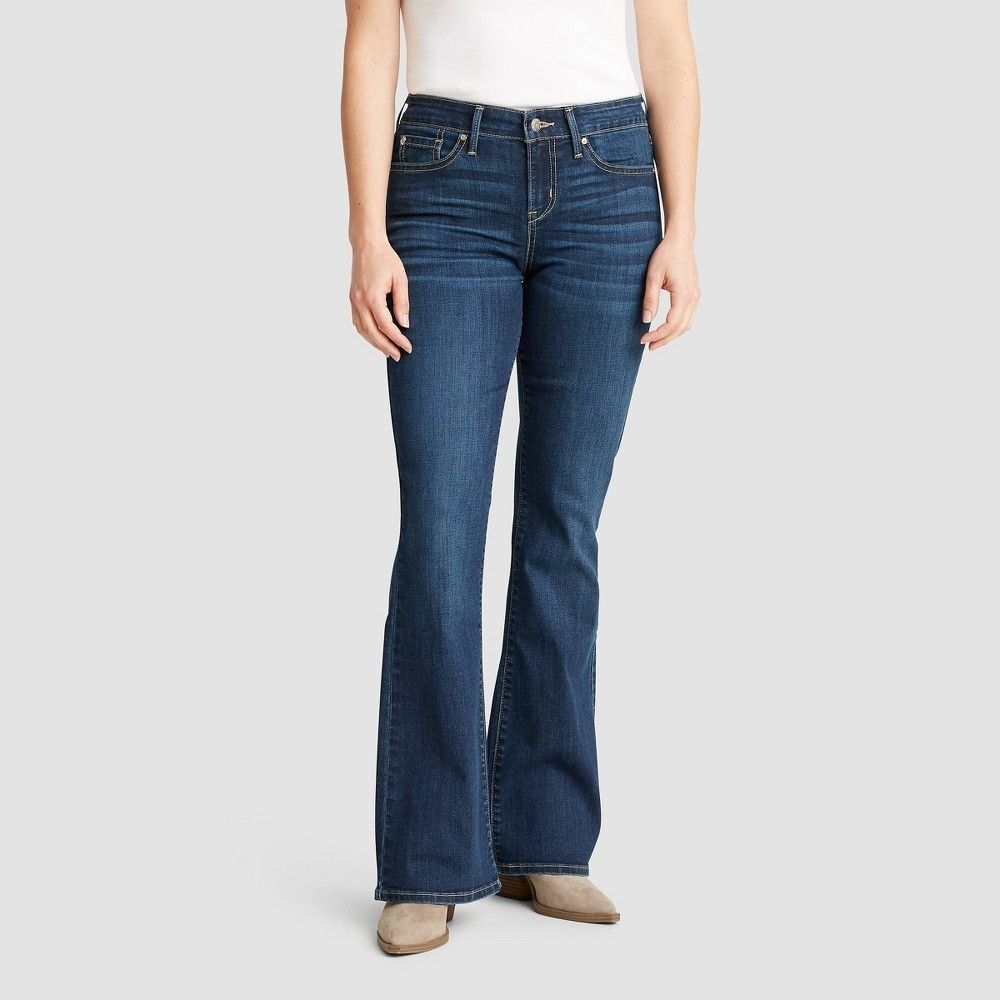 Levis Denizen Bootcut Jeans Womens 16 Blue Dark Wash Essential Stretch NEW